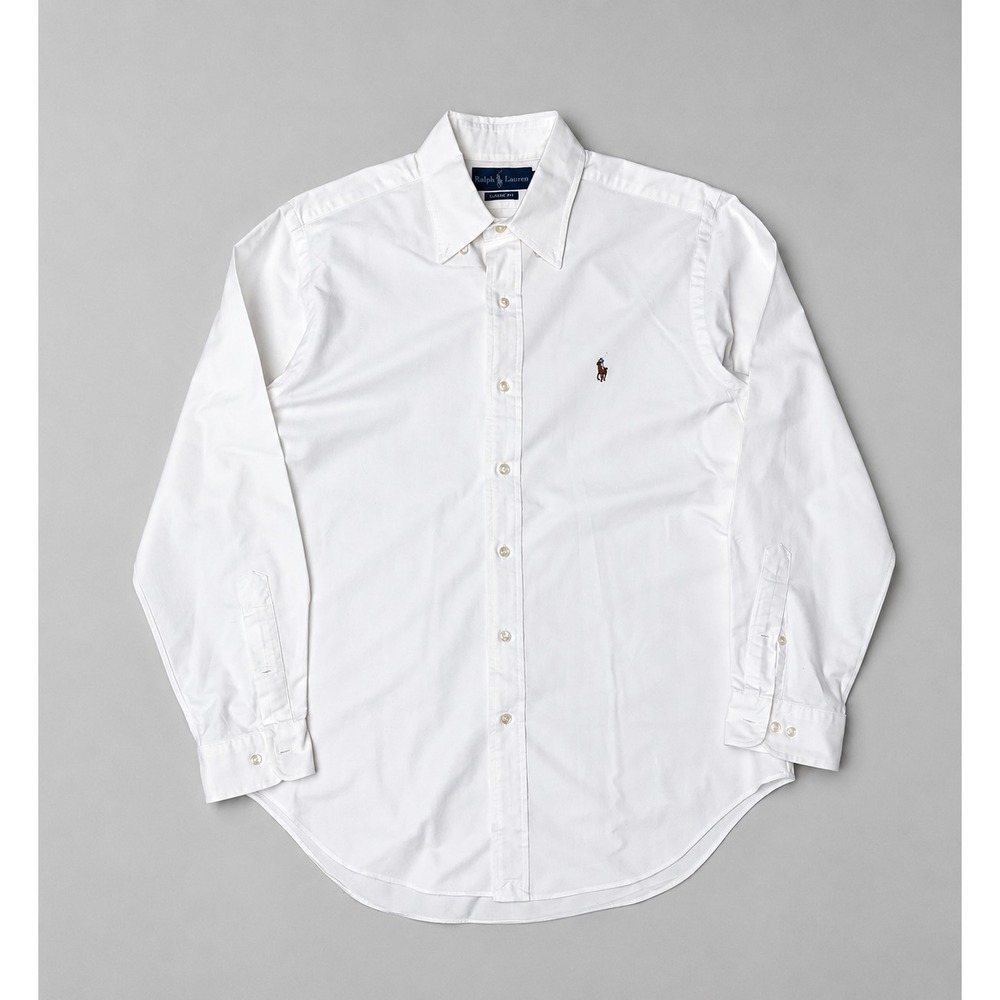Ralph Lauren Classic Fit Men's 15.5 34/35 White Button Down Pony Logo Shirt